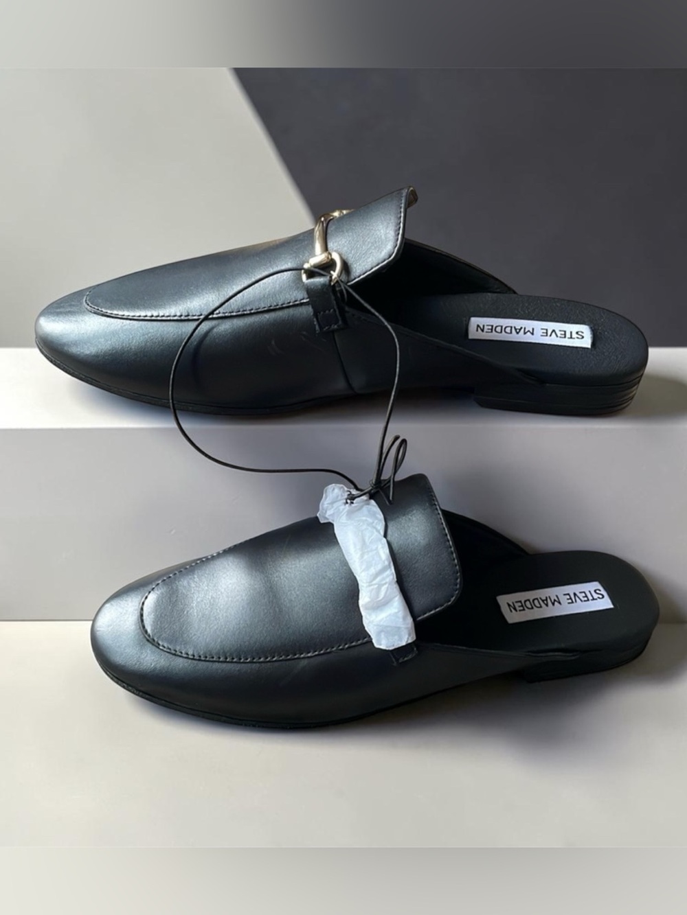 Steve Madden Women’s Leather Loafer Mules Sandals